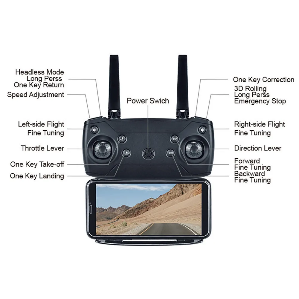 WiFi FPV RC Дрон 2 с воздушным давлением фиксированная высота складной 1080P HD камера