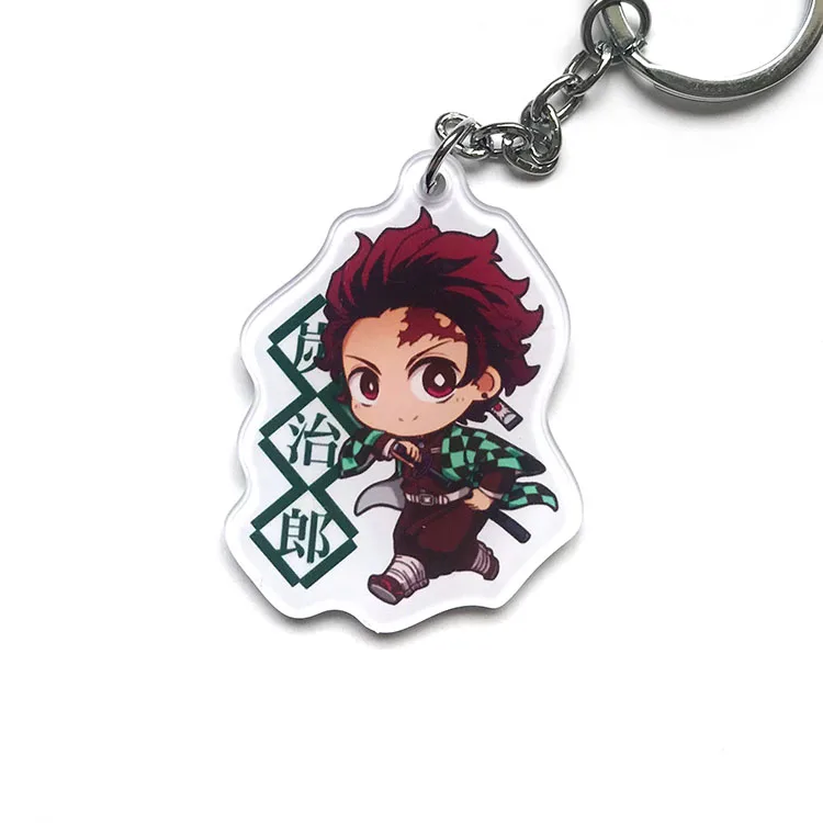 Слоновая кость Demon Slayer: Kimetsu no Yaiba акриловый брелок для ключей аниме Kamado Tanjirou - Цвет: Слоновая кость