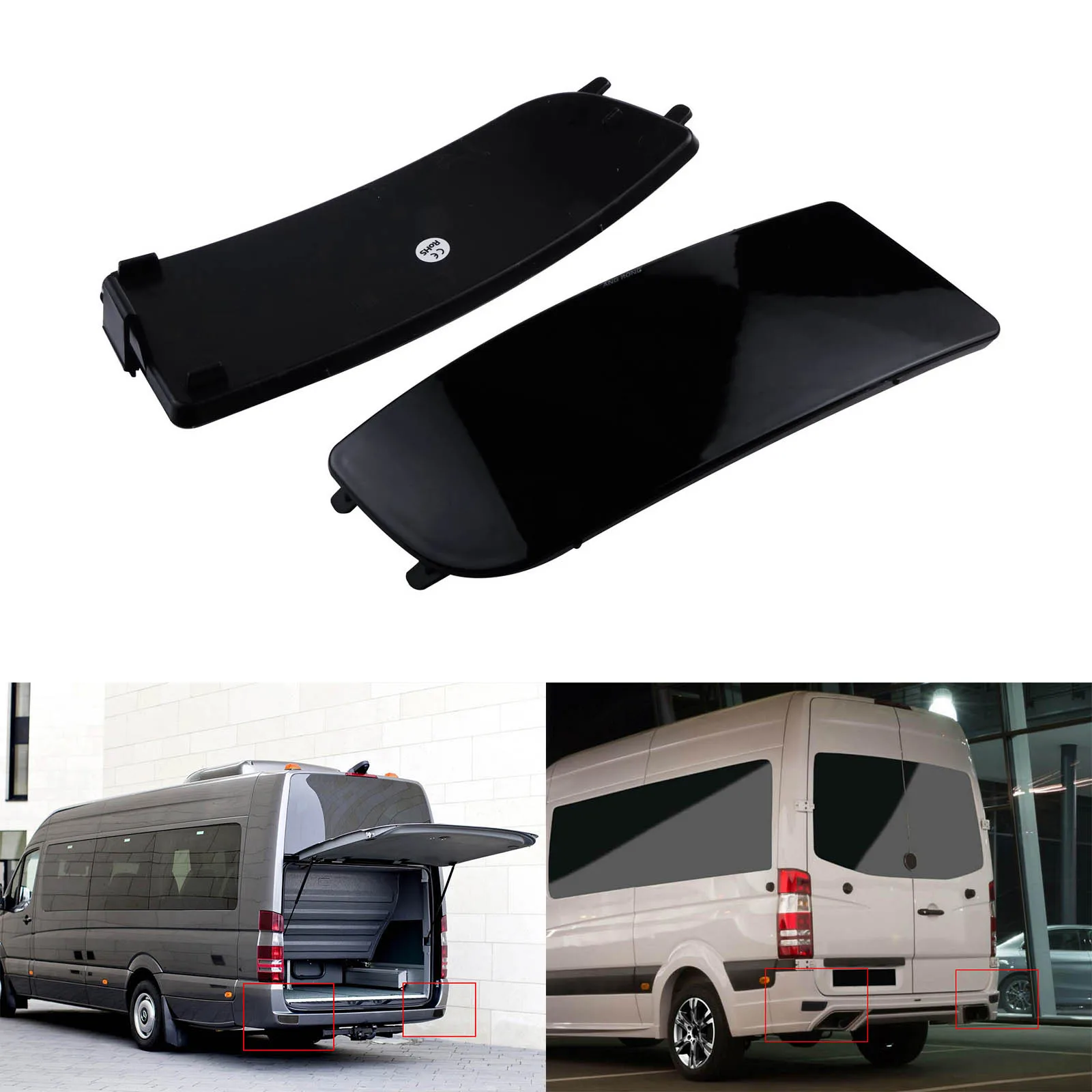 

Для 2006-2018 Mercedes W906 Sprinter задний бампер отражатель в сборе черный объектив