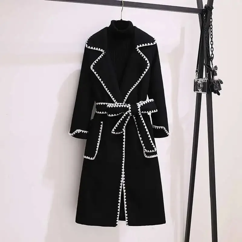 

Woolen Jacket Women 2021 New Spring Autumn Clothing Plus Size Woolen Coat Female Korean Version Was Thin Mid-Length Woolen Coat