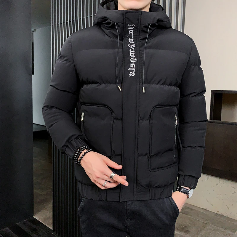 Padded jacket for men 2020 Winter new trend slimming down cotton suit winter casual and loose solid color Overcoats