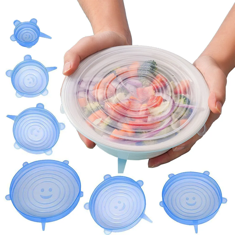 6 шт красочные силиконовые пищевые колпачки повторно использовать фруктовые