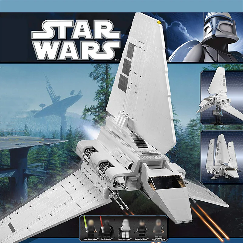 Совместимый Звездный план 10212 LELE wars 35005 Imperial Shuttle набор с фигурами строительные
