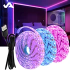 Гибкая неоновая лента, 1 м, 2 м, 3 м, 5 В, Светодиодная лента USB 2835 RGB для подсветки телевизора, подсветки экрана ПК, фосветильник освещения