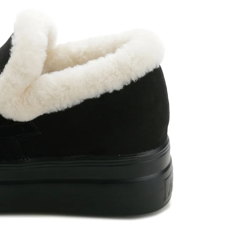 Fujin/тонкие туфли Зимняя женская шерстяная теплая хлопковая обувь Увеличивающая