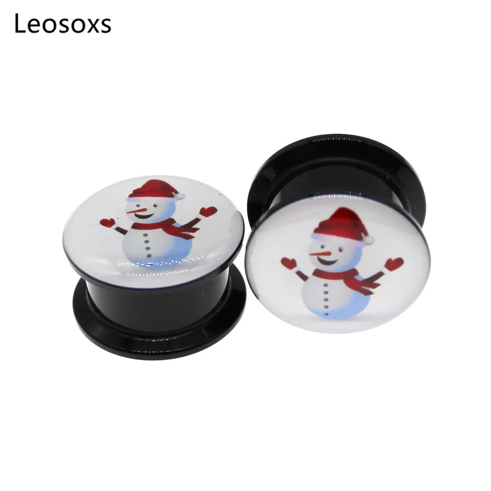 

Leosoxs 2pcs Fashion Christmas Jewelry Xiao Xueer Acrylic Pulley Ears 6mm-25mm Exquisite Body Piercing Jewelry