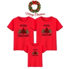 Хлопковая футболка с круглым вырезом, коротким рукавом и принтом ёлки