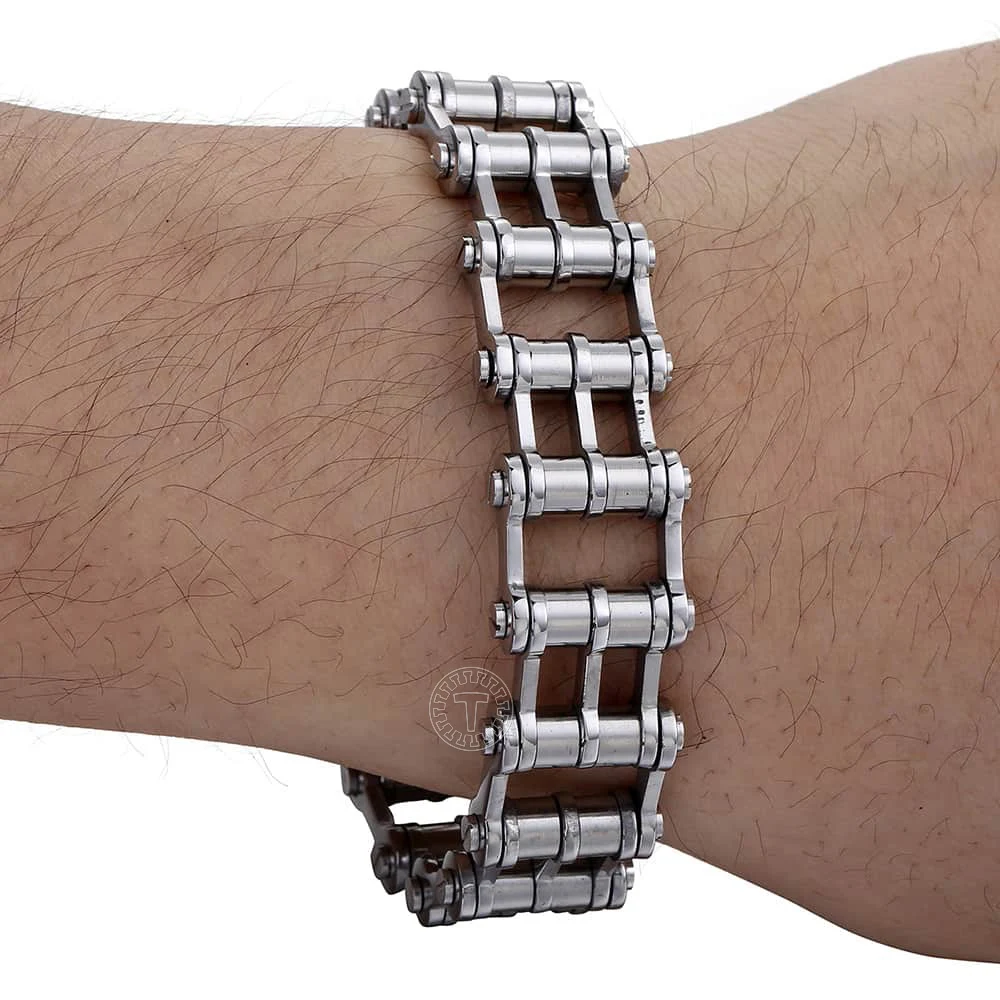 Men's Bracelets Hiphop Bicycle Link Chain 316L Stainless Steel Bracelet For Male Jewelry 2018 Gifts Wholesale 16mm KHB149 | Украшения и