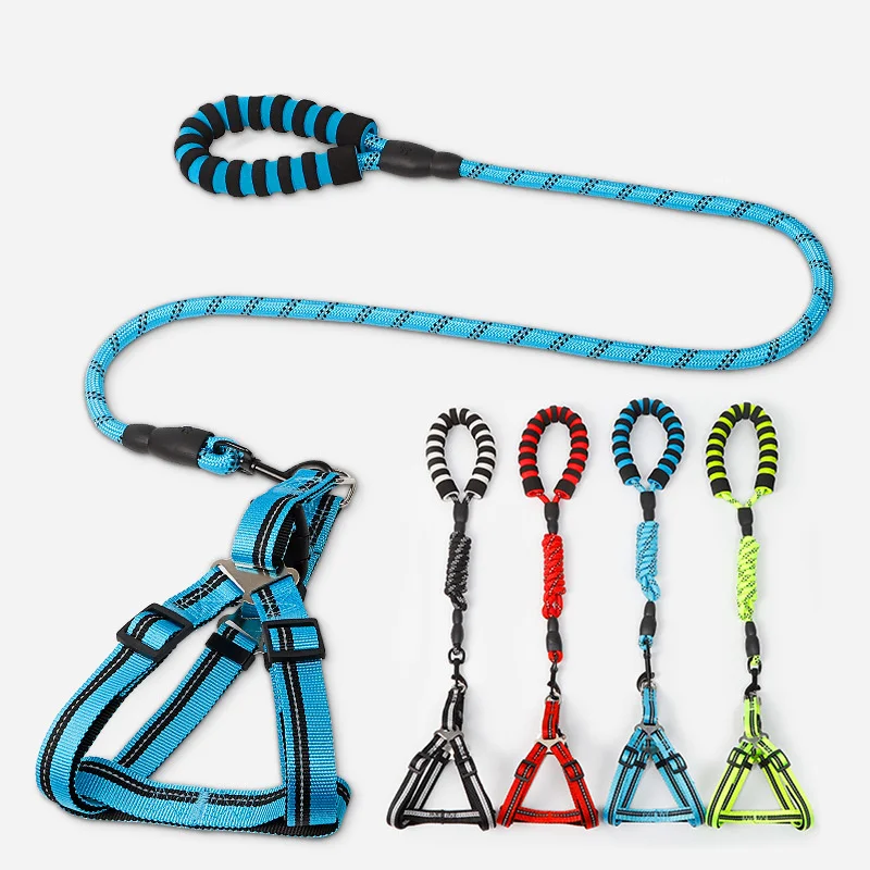 

Dog Leash Reflective Nylon Harnesses Medium Large Puppy Durable Collar Leashes Lead Rope for Cat Big Small Pet Harness