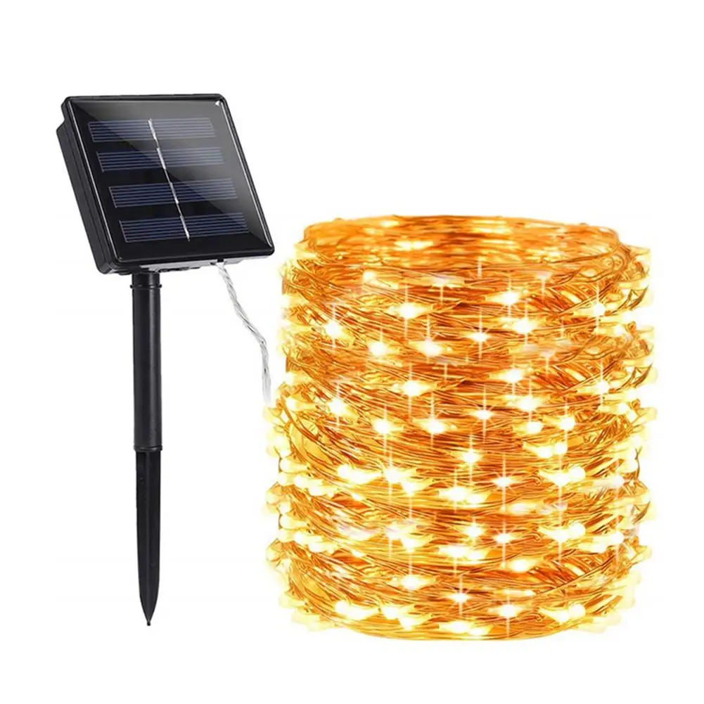 

100/200 LED Solar Copper Wire String Lamp Outdoor Garden Decorative Light Garden Wedding Decorative Light