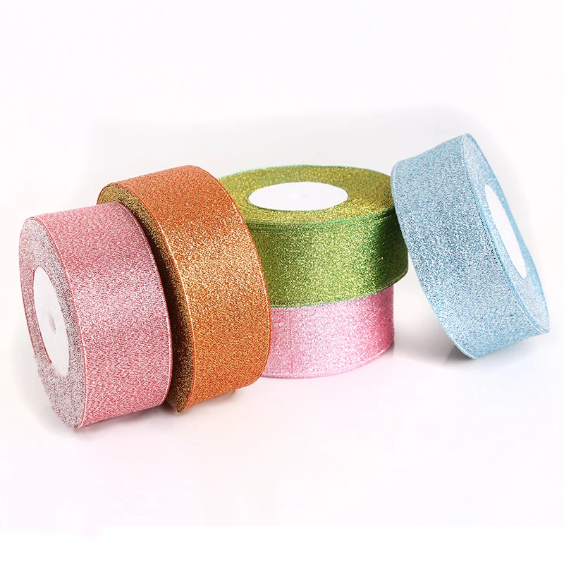 25 ярдов/ширина сумки 38 мм металлическая лента из органзы с блестками тесьма для