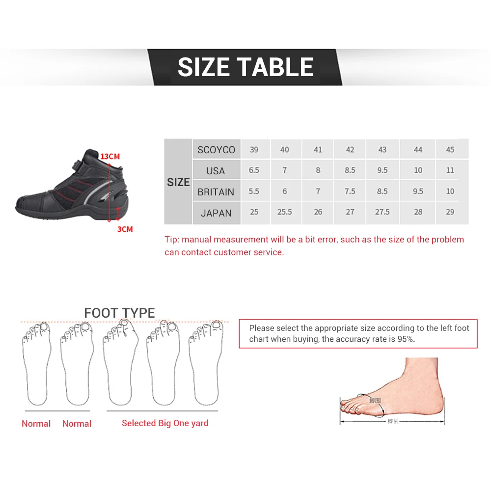 

SCOYCO Motorcycle Boots Summer Breathable Motocross Off-Road Racing Shoe Men Moto Boots Motorbike Riding Protective Gear Shoes