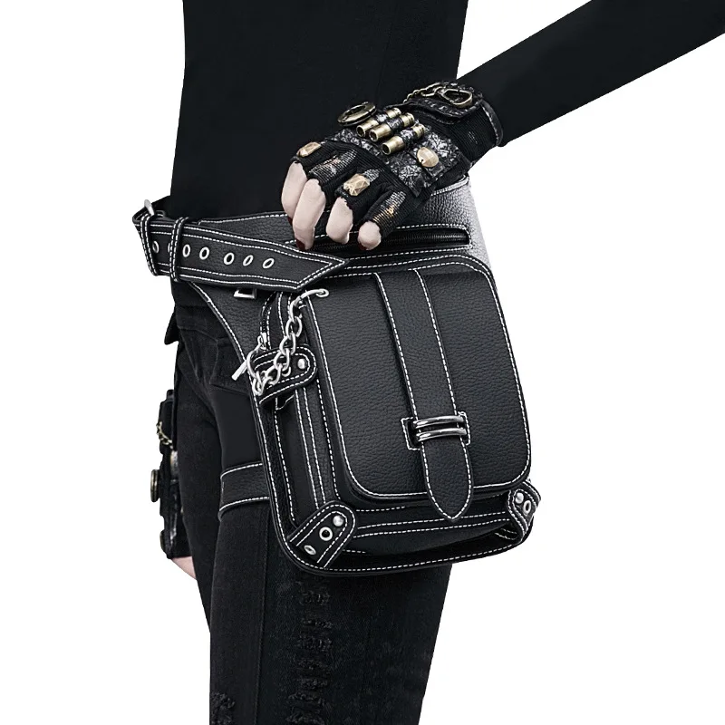 

Поясная Сумка в готическом стиле женская, мотоциклетный Многофункциональный саквояж на бедро, кросс-боди, сумочка на плечо в стиле стимпанк