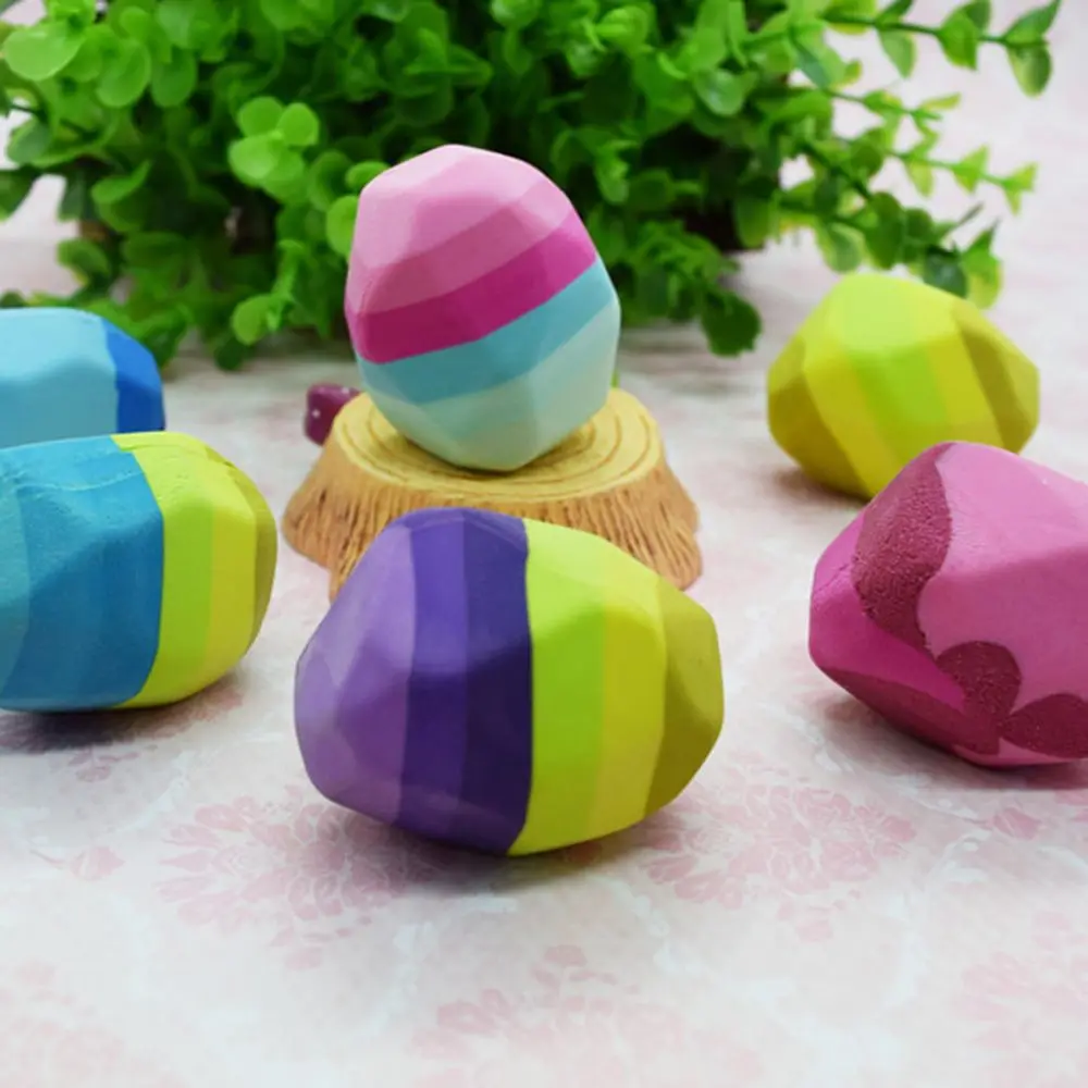 Kawaii Красочные форма камня ластик гуси в мягкой резиновой ластики неправильной формы рок большая ручка ластик канцелярские принадлежности для студентов