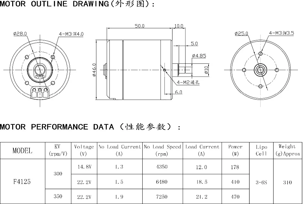 Flipsky F4125 300KV brushless motor for Direct Drive Propeller/Efoil E-bike Reform Accessories