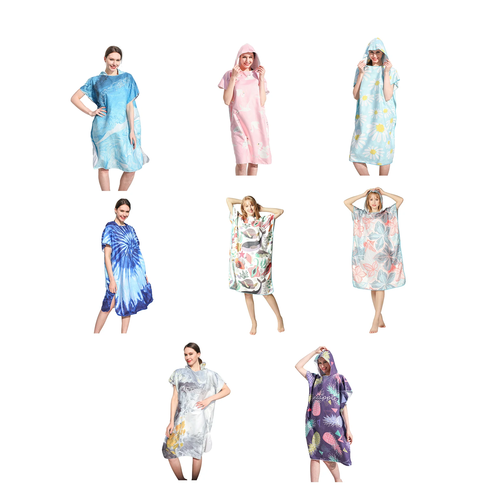 

Microfiber Poncho Quick Drying Beach Bathrobe Swim Bathrobe Soft Pool Towel Breathable High Quality Beach Towel For Swimming