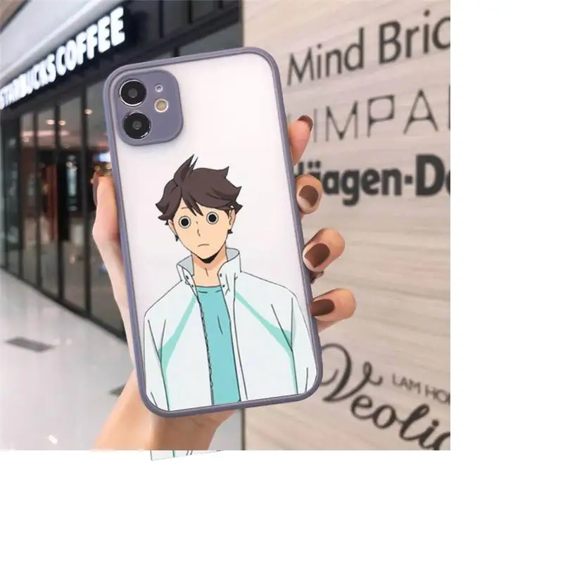 

Haikyuu Oikawa anime luxury Phone Cases coque matte transparent For iphone 7 8 11 12 plus mini x xs xr pro max cover