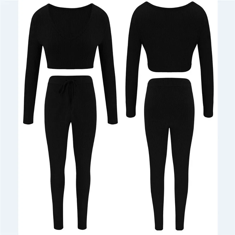 

Womens Crop Top Blouse +Pants Two-piece Playsuit Bodysuit Jumpsuit Romper Set