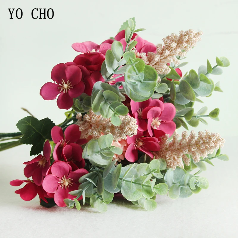 Йо Чо 33 см смешанные шелковые искусственные цветы большая ветка эвцилаптус