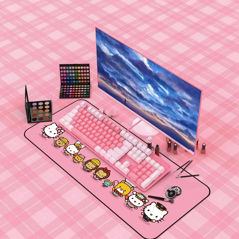 

YINDIAO Gaming Mechanical Keyboard 104 Keys USB Wired Gaming Keyboard for PC Computer Gamer Romantic Pink Theme Keyboard