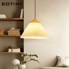 Подвесной светильник BOTIMI с тройным абажуром для столовой, современный подвесной светильник с одной деревянной прикроватной тумбочкой, светильник для чтения с белой проволокой
