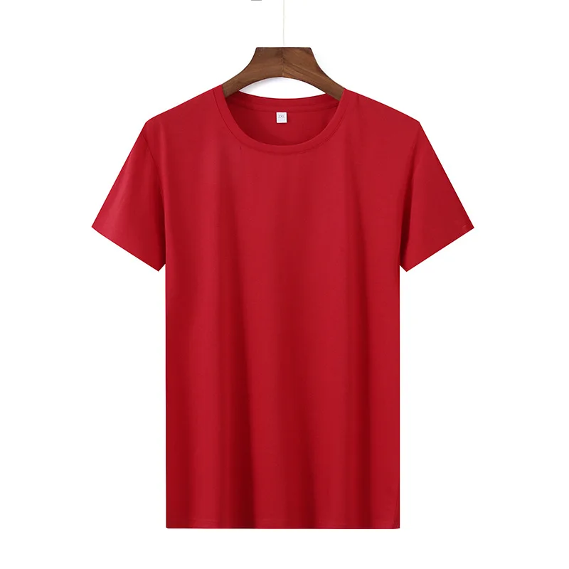 

Summer new men's fattening plus size solid color versatile round neck short sleeve T-shirt for fat men