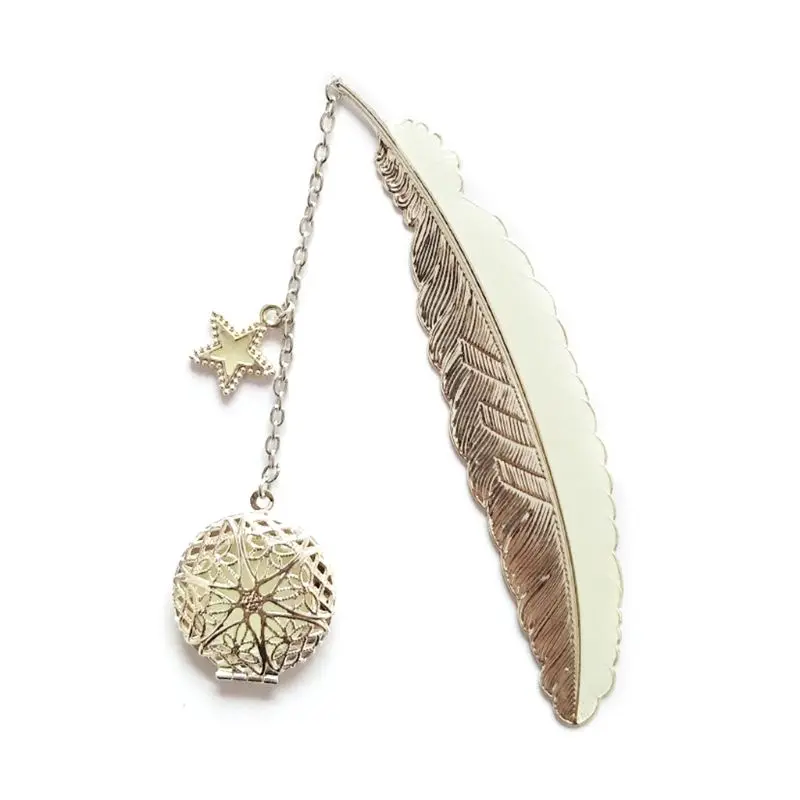 Metal Luminous Feather Angel Wings Bookmark Retro Moon Fluorescent Big Five Stars Time Gem Exquisite Small Bookmarks | Канцтовары для