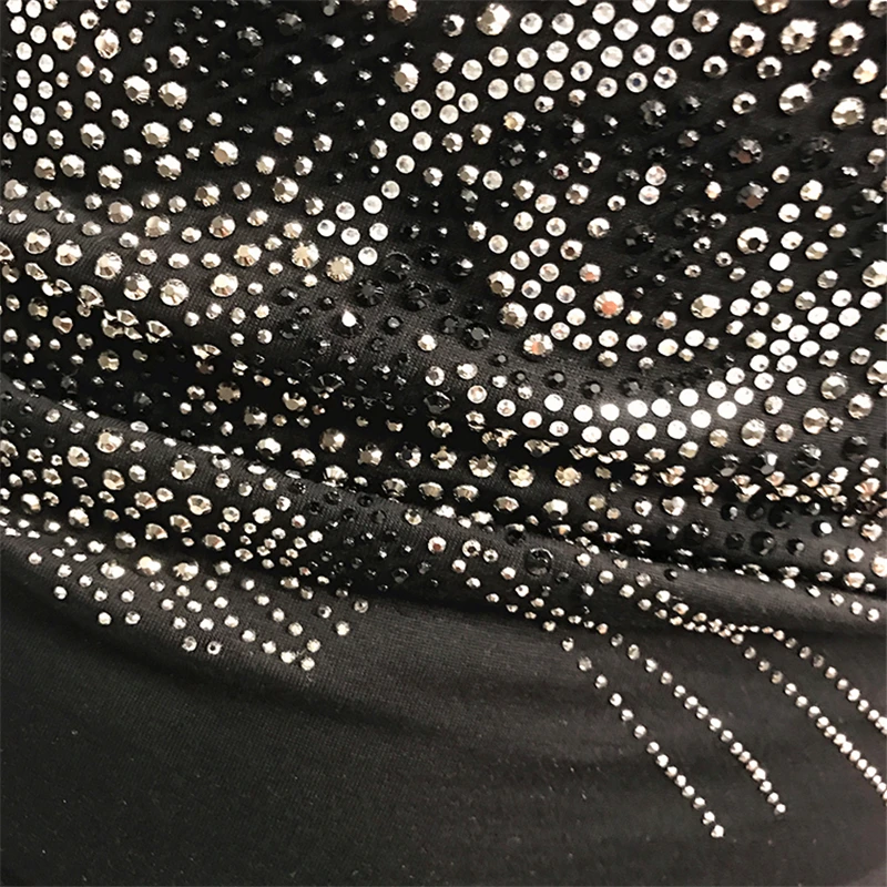 

Fashion brand new rhinestones high-quality men's summer short sleeve patterned T-shirt