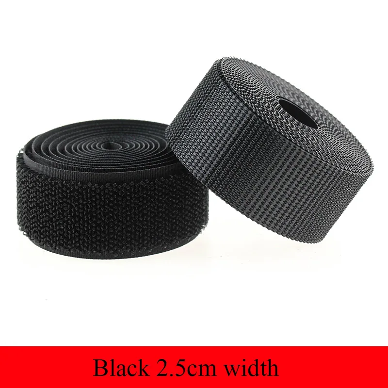 Black 2.5cm 1 м супер гладкая крепежная лента назад к спине крепкие крючки и петли кабельные стяжки занавес застежка velcros - Цвет: Black 2.5cm
