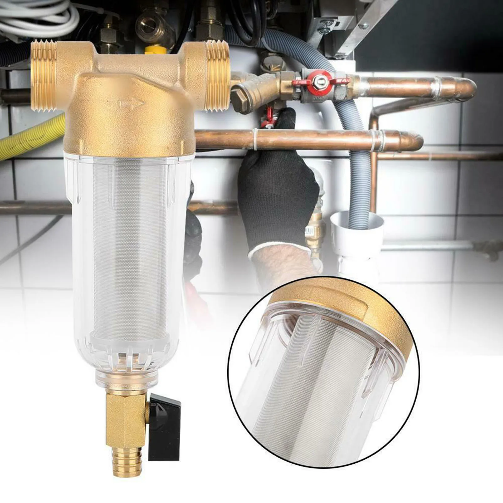 

Stainless Steel Filter Pre-Filter Tap Water Filter Well Water Underground Kitchen Water Purifier