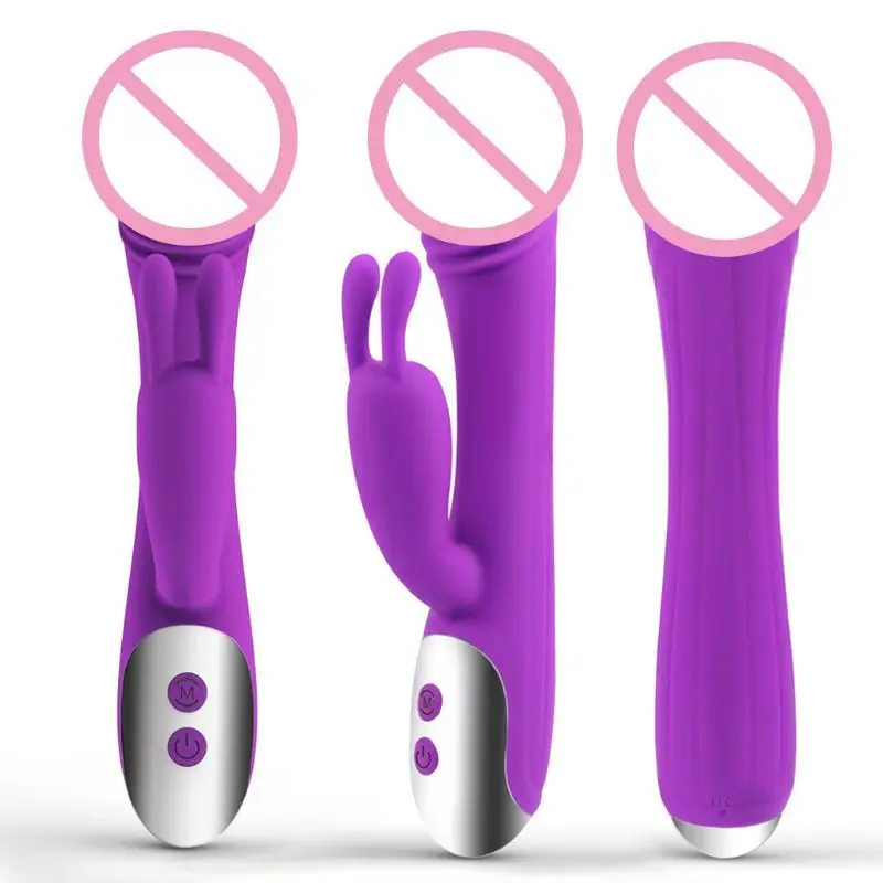 Вибратор точки G с заячьими ушками для стимуляции клитора реалистичный
