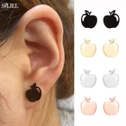 Женские серьги в форме яблока, из нержавеющей стали