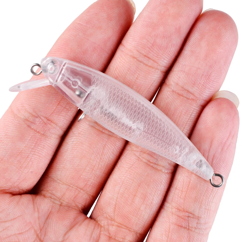 

100pcs Blank Minnow Fishing Lure 3.3g 6.5cm Unpainted Fish Wobbler Tackle Crankbait Artificial Clear Hard Bait Swimbait