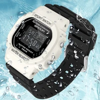 sanda luxury watches women sport watch for men waterproof square electronic clock led countdown men wristwatch lady reloj mujer