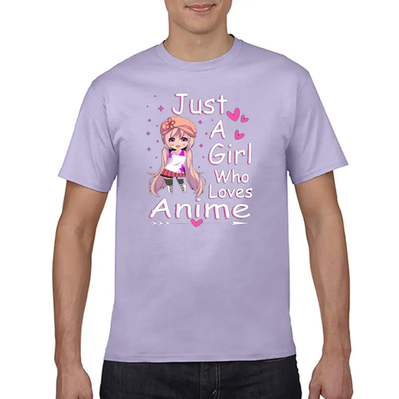 

Chibi style anime girl is just a girl who likes anime to customize white Kawaii Harajuku fit printed men's top