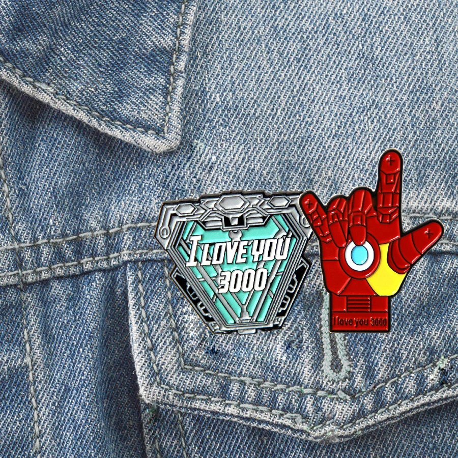 Мстители 4 я люблю тебя 3000 раз брошь Железный человек Тони Старк нагрудные