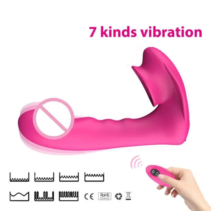 G-Spot Dildo 7 Frequency Wearable Butterfly Licking Vibrator G-spot USB Rechargeable Wireless Clitoris Stimulation Massager | Красота и