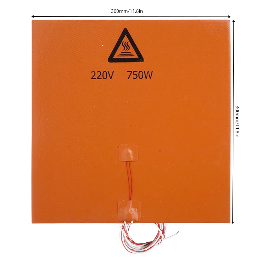3d printer parts silicone rubber hotbed pad with adhesive tape heater heating bed 300x300mm 220v 600w750w free global shipping