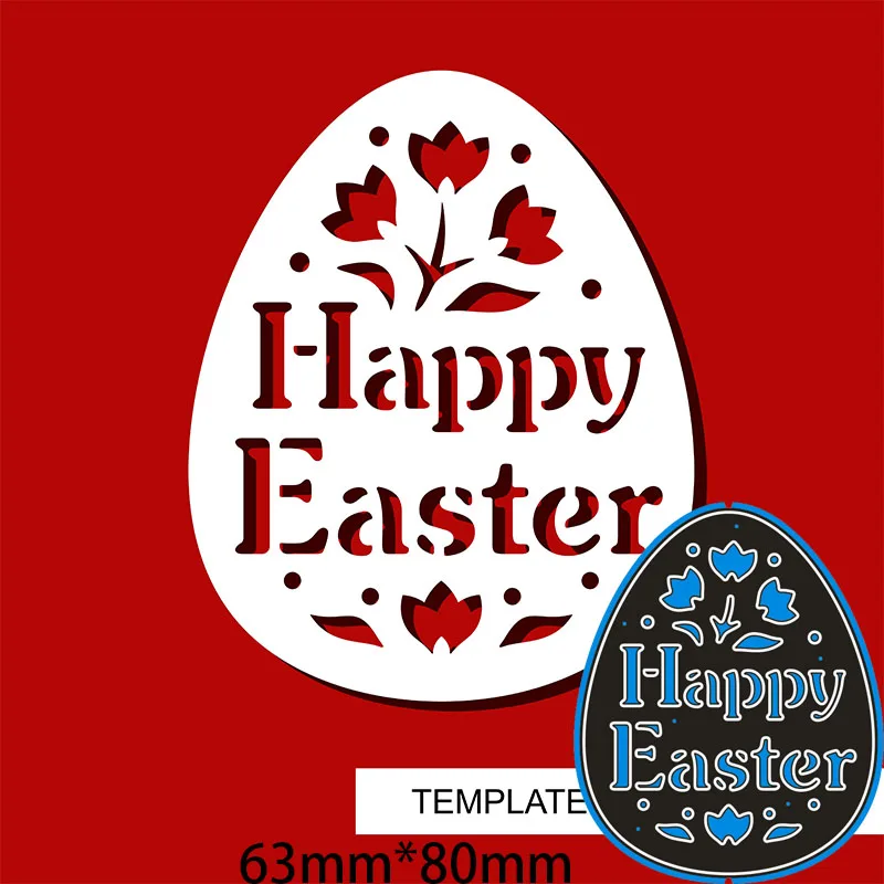 

Metal Cutting Dies Happy Easter egg for card DIY Scrapbooking stencil Paper Craft Album template Dies 63*80mm