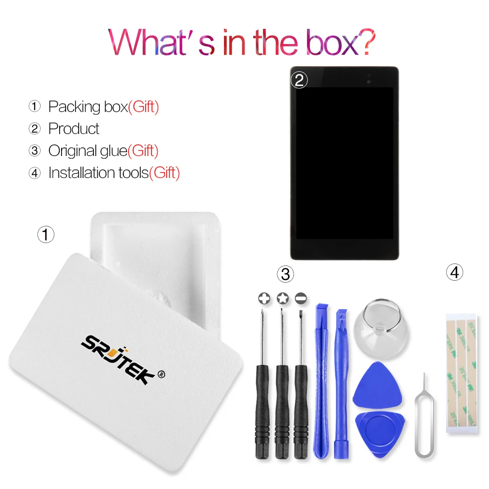 Srjtek для ASUS Google Nexus 7 2nd ME572 ME572C ME572CL ЖК-дисплей Матрица сенсорный экран дигитайзер сенсор в сборе с рамкой