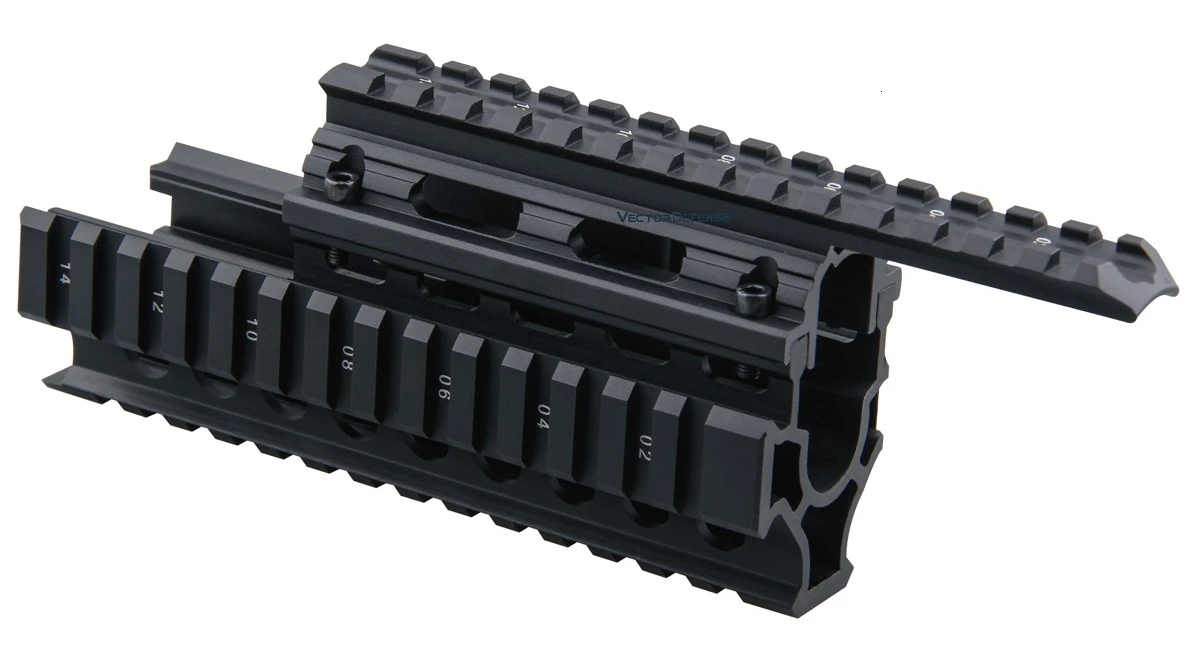 Векторная оптика 2-piece Handguard Quad Rail system Mount fit AK 47& 74 Free Rail Cover Guards