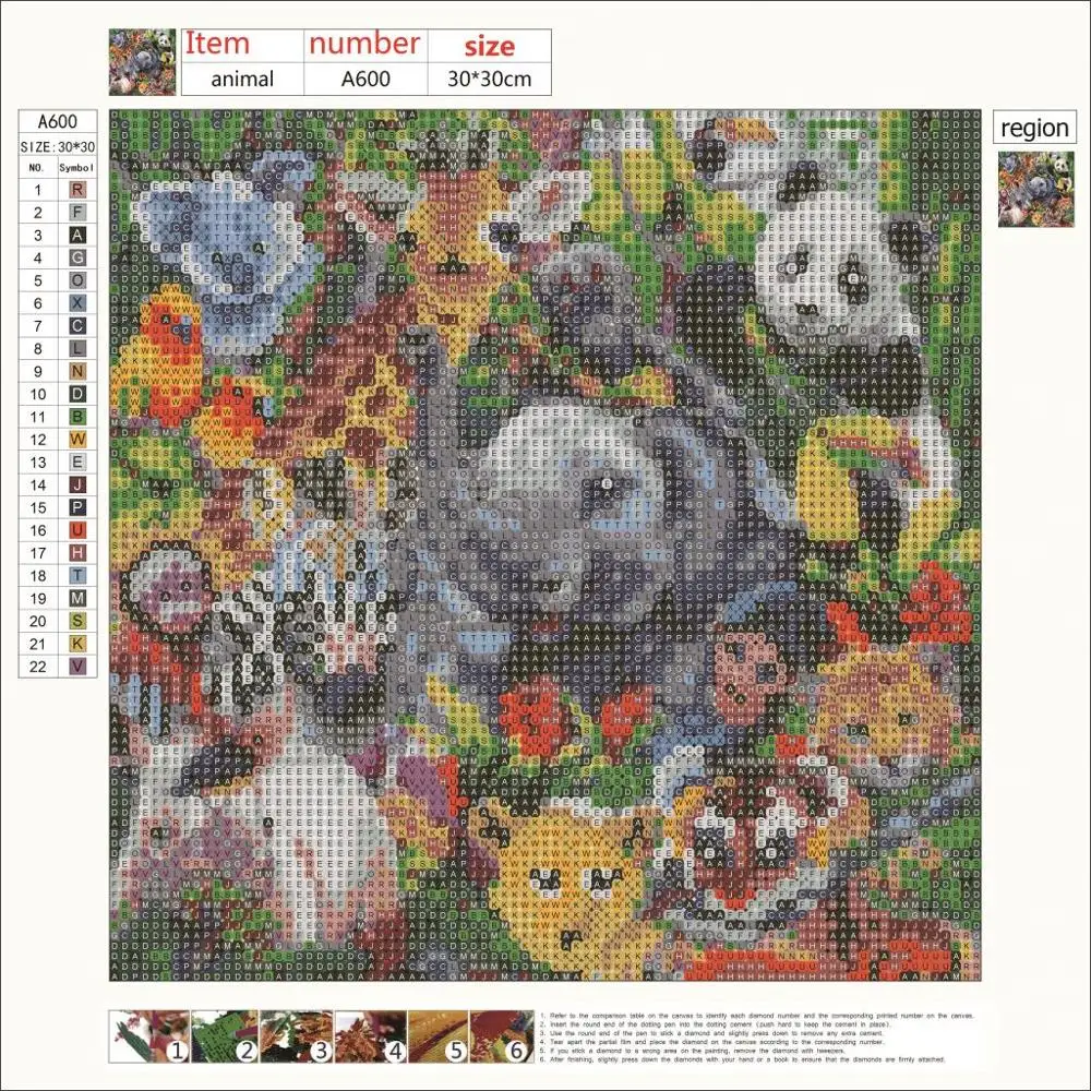 Набор для алмазной вышивки 5D круглый набор с рисунком животных рай слон панда