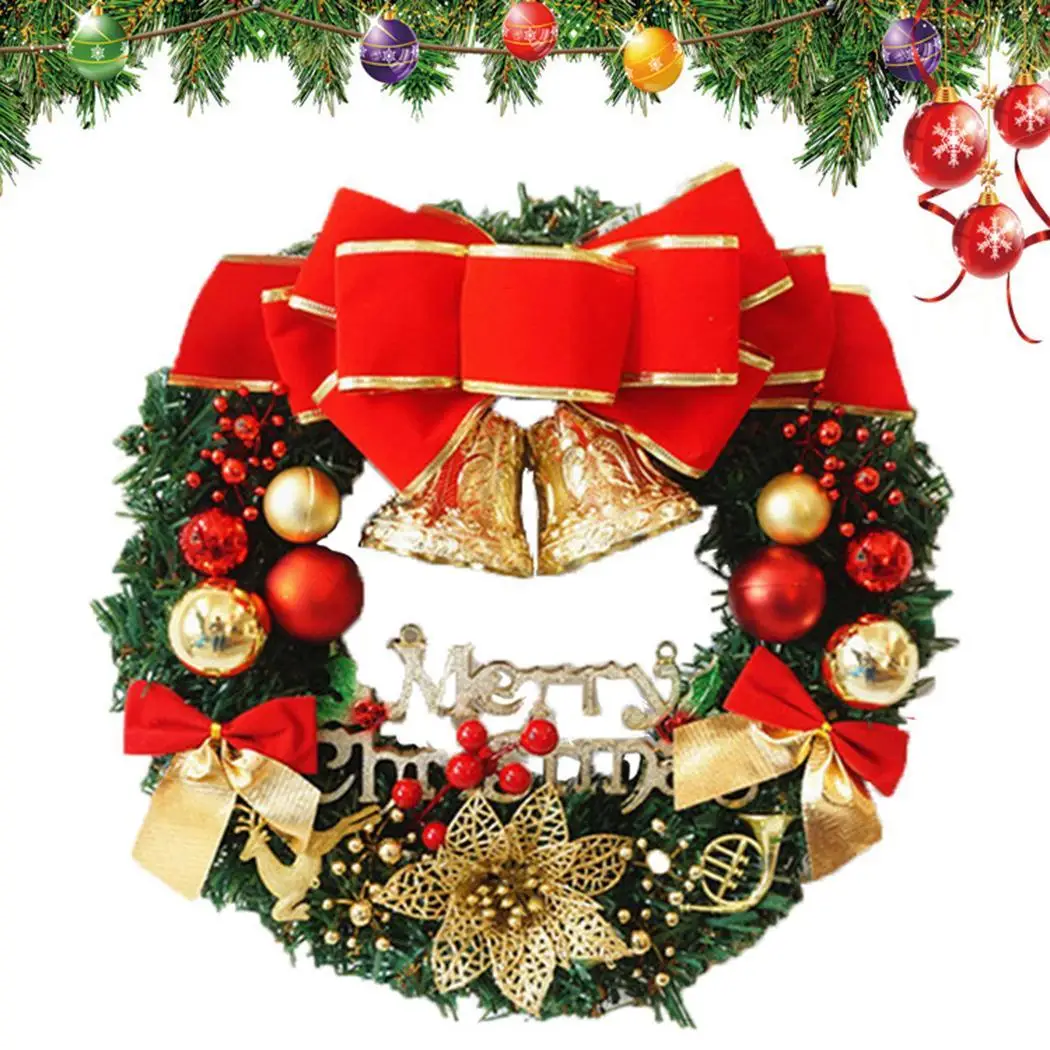 Рождество 2019 Navidad украшения Рождественские двери Висячие венки изображение