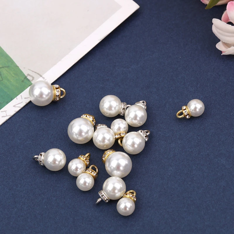 Круглые пластиковые пуговицы с имитацией жемчуга 8 16 мм 20 шт.|Стразы| |