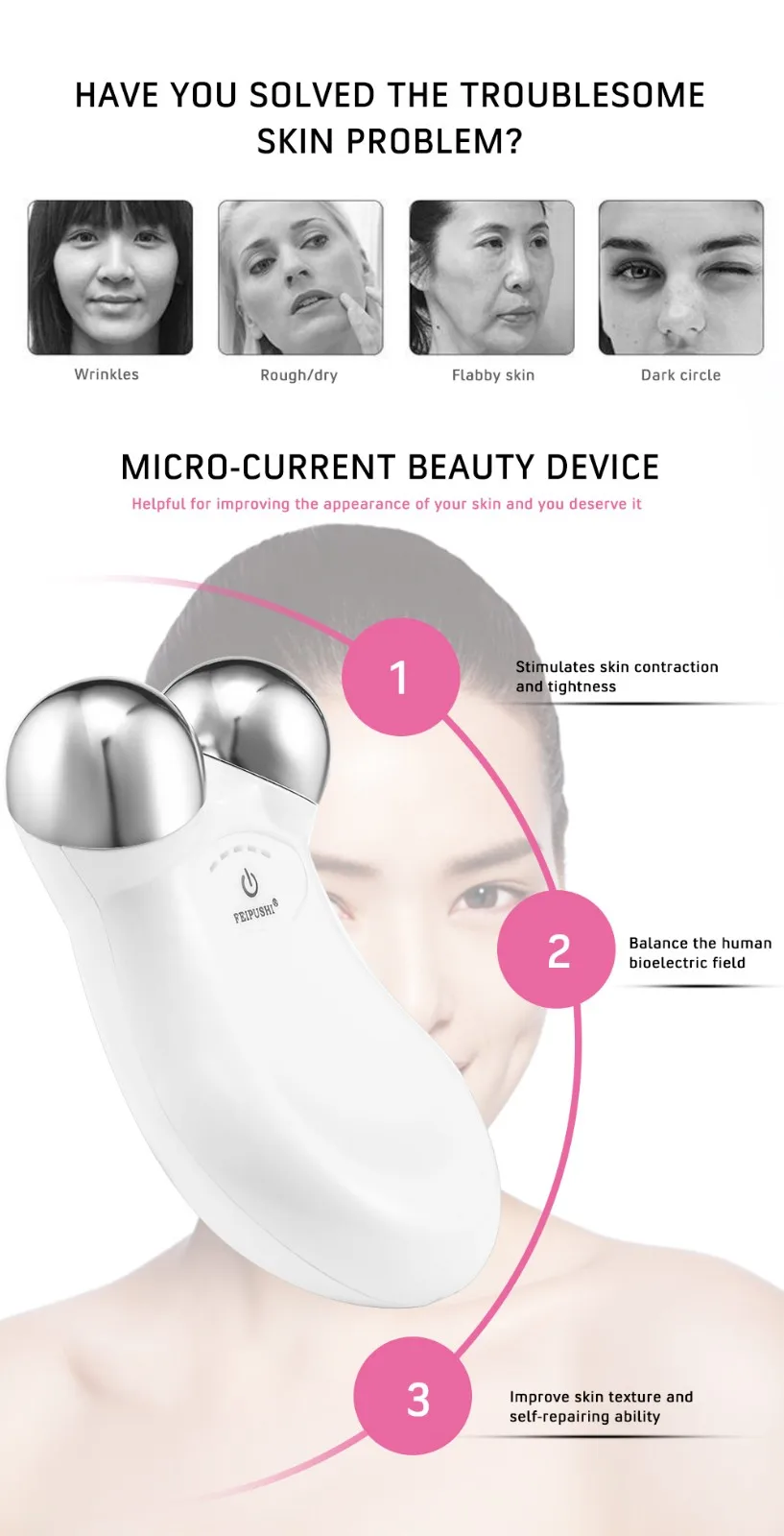 

Mini Microcurrent Face Lift machine Skin Tightening Rejuvenation Spa USB Charging Facial Wrinkle Remover Device Beauty Massager