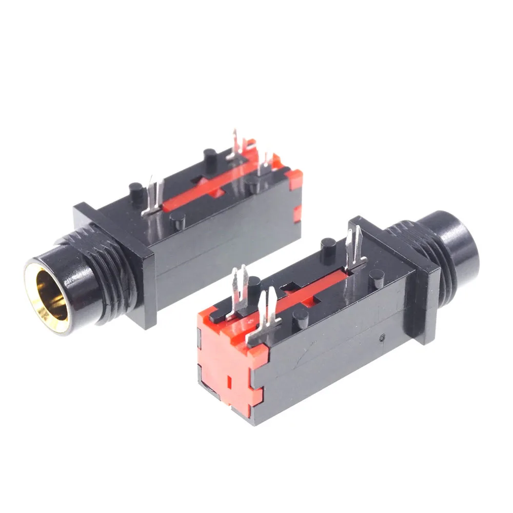 2 шт. 1/4 &quot6 35 мм аудио разъем микрофон гитарные наушники усилитель мощности