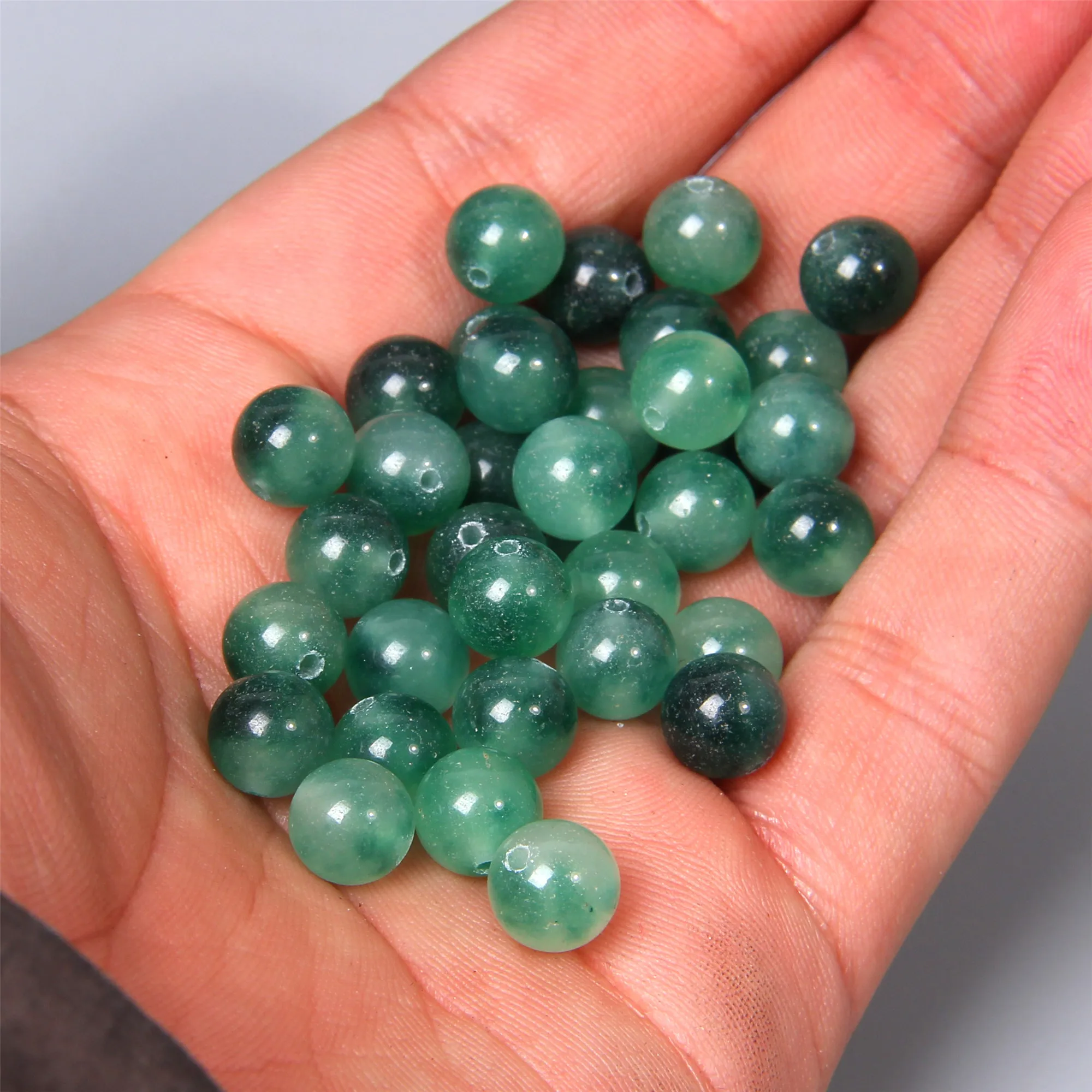 Натуральный зеленый белый нефрит jaspe драгоценный камень бусины гладкие круглые