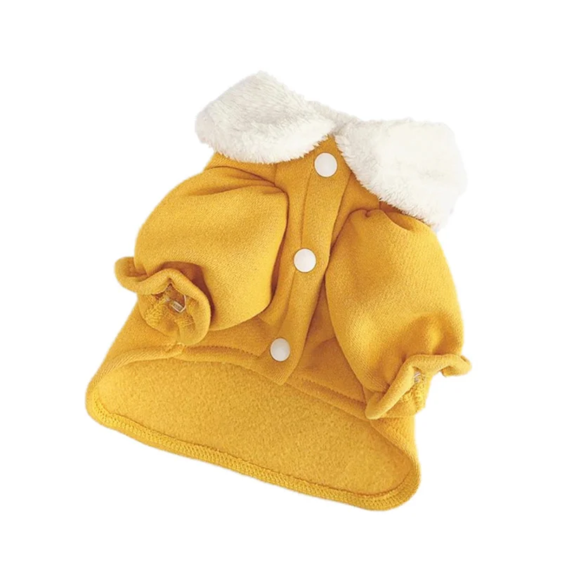 Корейская одежда для домашних животных котов Зимние Теплые Милые хлопковые