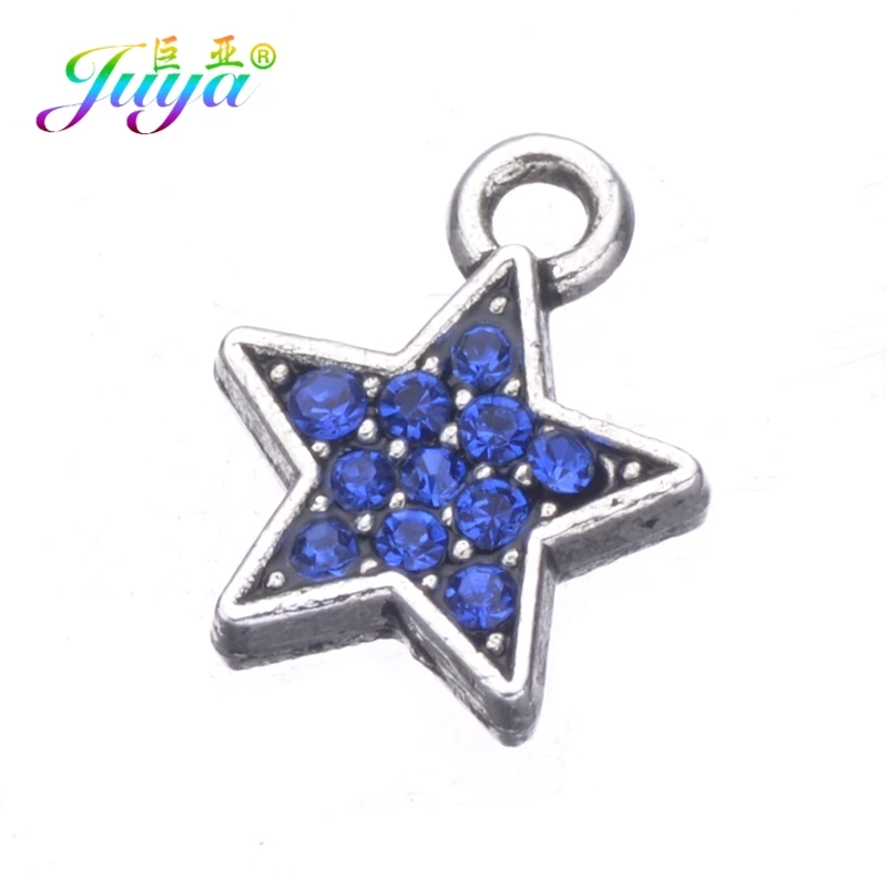 As Photo 10 Pieces Juya DIY эмалированные Очаровательные Подвески Supplis Cz Стразы в форме сердца Национальный флаг США амулеты для создания модных ювелирных изделий - Окраска металла: As Photo 10 Pieces