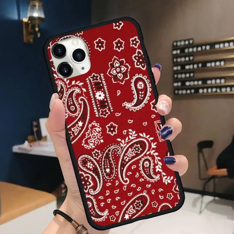 

Royal Blue Bandana pattern Phone Cases for iPhone 11 12 pro XS MAX 8 7 6 6S Plus X 5S SE 2020 XR Soft silicone